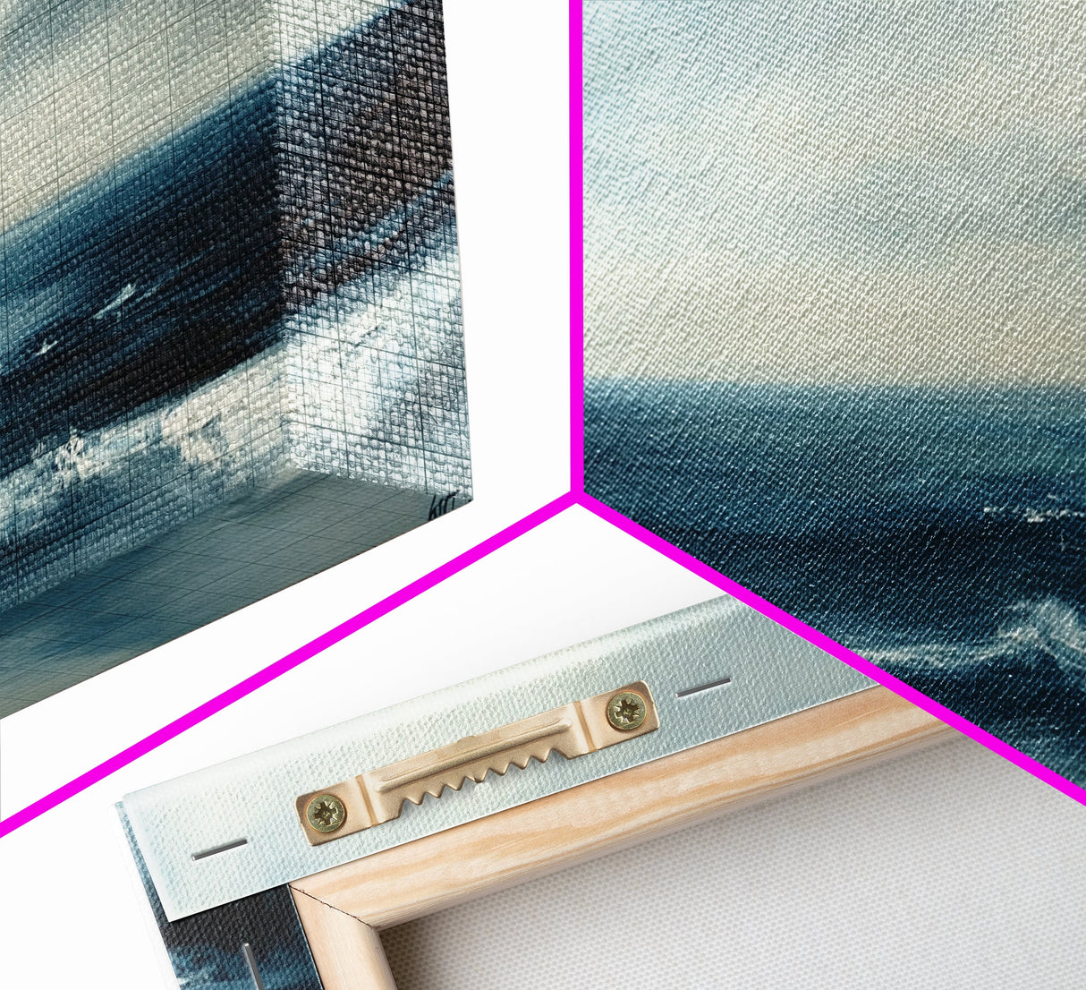 Moody Seascape, Dark Ocean, Panoramic Art, Canvas Print, Nautical Painting, Coastal Landscape Art, Extra Wide Art, Above Sofa Art