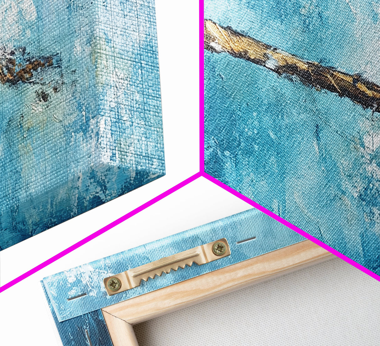 Wabi sabi art, minimalist art, framed canvas print, extra wide art, abstract painting, rustic wall art, textured blue wall decor