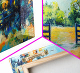 Open Gate, countryside painting, landscape art, framed canvas print, autumn wall art, farmhouse decor, rustic art, extra wide art