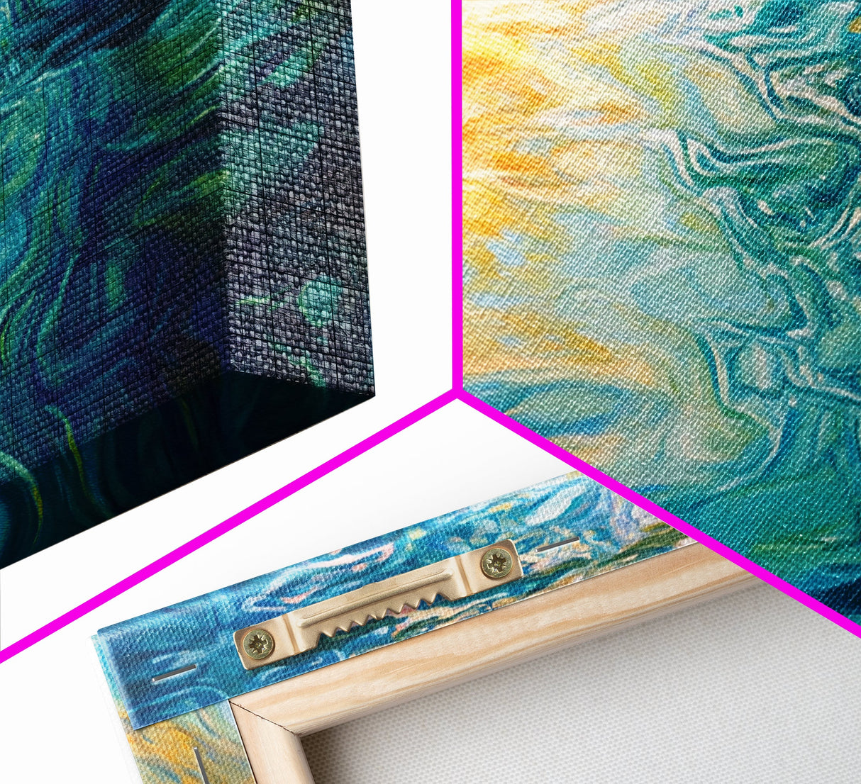 Water Reflection, Abstract Seascape, Nautical Wall Art, Coastal Painting, Horizontal Wall Art, Canvas Print, Extra Wide Art