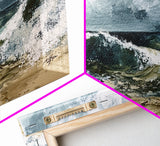 Stormy Ocean, Seascape Painting, Nautical Painting, Coastal Landscape Art, Horizontal Wall Art, Canvas Print, Rustic Decor