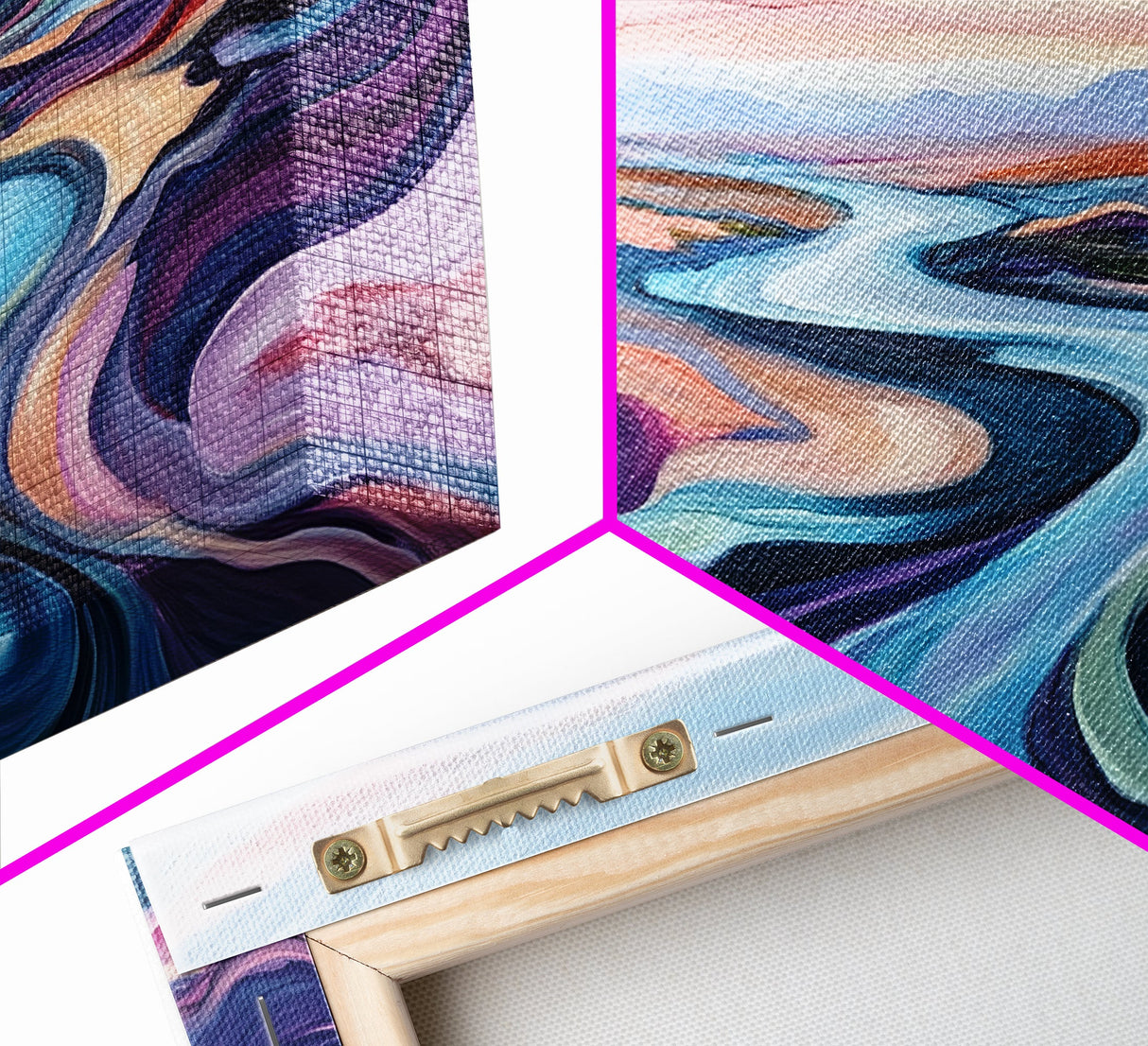 River Landscape, Abstract Art, Geometric Wall Art, Horizontal Wall Art, Extra Wide Art, Canvas Print, Living Room Art