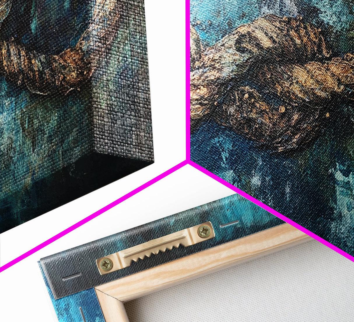 Nautical Rope, infinity knot, rustic maritime, coastal decor, textured blue, wabi sabi art, Canvas Print, nautical wall art