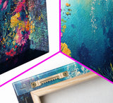 Coral Reef Painting, Coastal Decor, Ocean Wall Art, Nautical Painting, Framed Canvas Print, Underwater Artwork, Marine Life Art