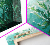 Kelp Forest Art, Coastal Landscape Art, Nautical Wall Art, Framed Canvas Print, Ocean Inspired Artwork, Blue and Green Wall Art