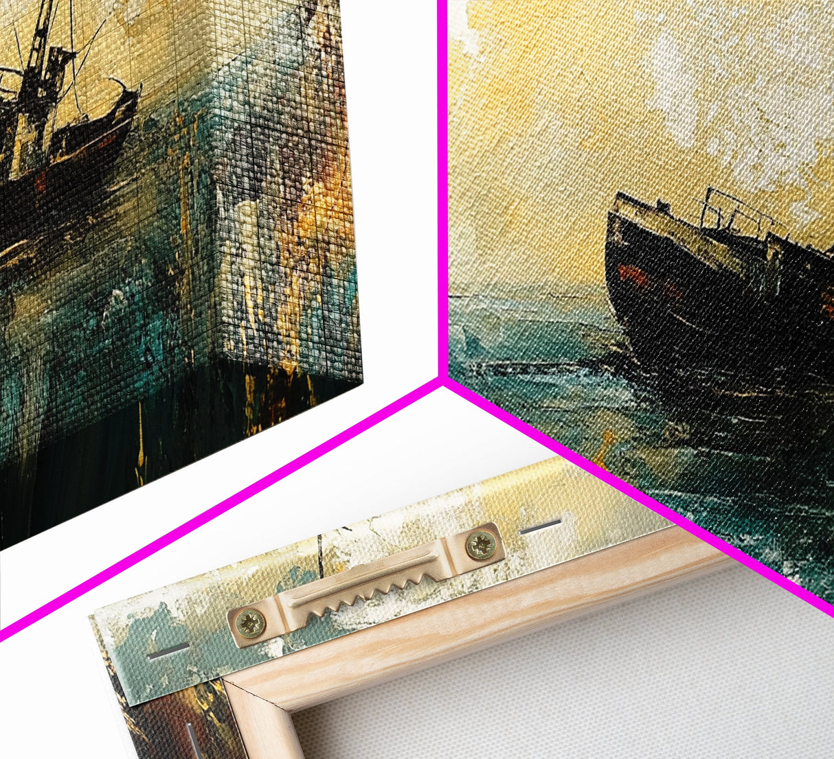 Shipwreck Painting, nautical painting, coastal wall art, moody art, fisherman painting, original painting, framed canvas print