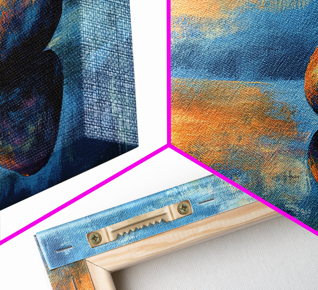 Zen Stone Reflection, moody art, minimalist art, coastal painting, blue and green wall art, extra wide art, canvas print