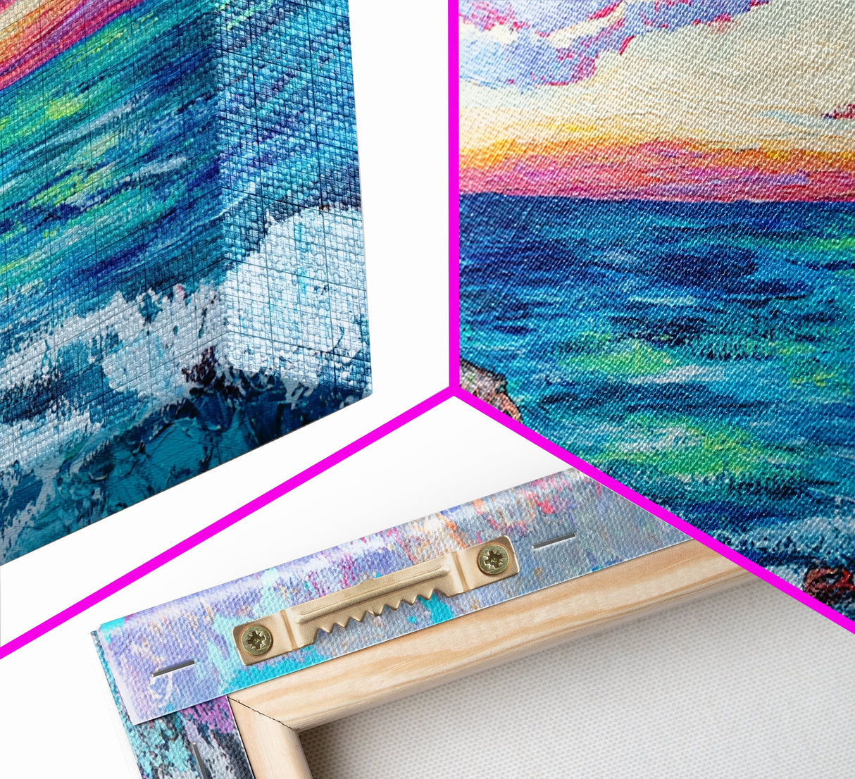 Seascape Painting, Coastal Landscape Art, Ocean Art, Framed Canvas Print, Nautical Wall Art, Living Room Art, Extra Wide Art