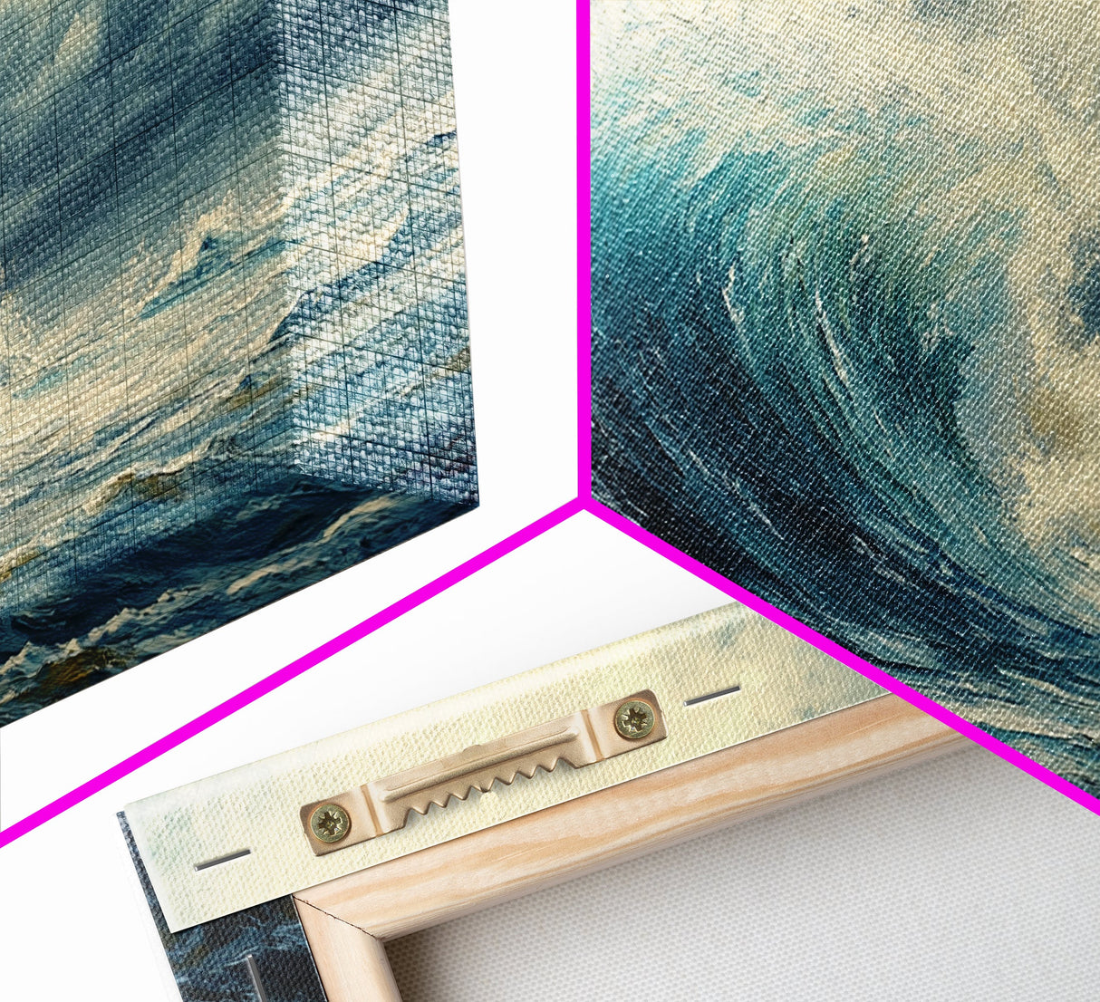 Ocean Wave, Stormy Sea, Coastal Art, Seascape Painting, Nautical Decor, Extra Wide Art, Framed Canvas Print, Living Room Art