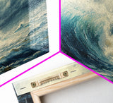 Ocean Wave, Stormy Sea, Coastal Art, Seascape Painting, Nautical Decor, Extra Wide Art, Framed Canvas Print, Living Room Art
