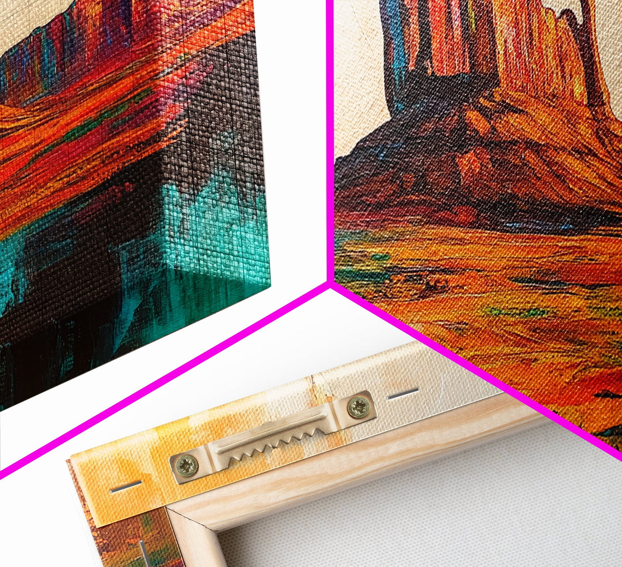 Southwest Landscape, Joshua tree art, desert painting, southwest wall art, framed canvas print, mountain painting, rustic wall art