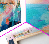 Pastel Ocean, Colorful Coastal Painting, Seascape Art, Nautical Decor, Coastal Cowgirl Wall Art, Canvas Print, Extra Wide Art