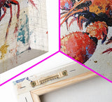 Crayfish Painting, Seafood Art, Rustic Wall Art, Coastal Kitchen Decor, Fishing Art, Nautical Decor, Long Narrow Wall Art, Canvas Print