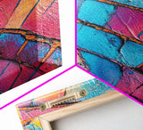 Abstract texture, pink abstract art, teal wall art, mosaic wall art, framed canvas print, geometric wall art, colorful home decor