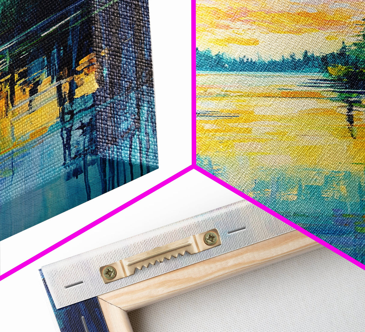 Golden Glow, lake Tahoe art, mountain painting, landscape painting, above bed wall art, framed canvas print, panoramic painting