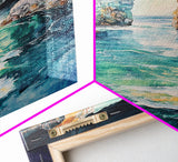 Hidden Sea Cave, nautical wall art, coastal decor, rustic wall art, moody art, Canvas Print, extra wide panoramic art
