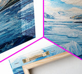 Glacial Lake View, lake Tahoe art, blue and green wall art, panoramic painting, framed canvas print, nature art, above couch art