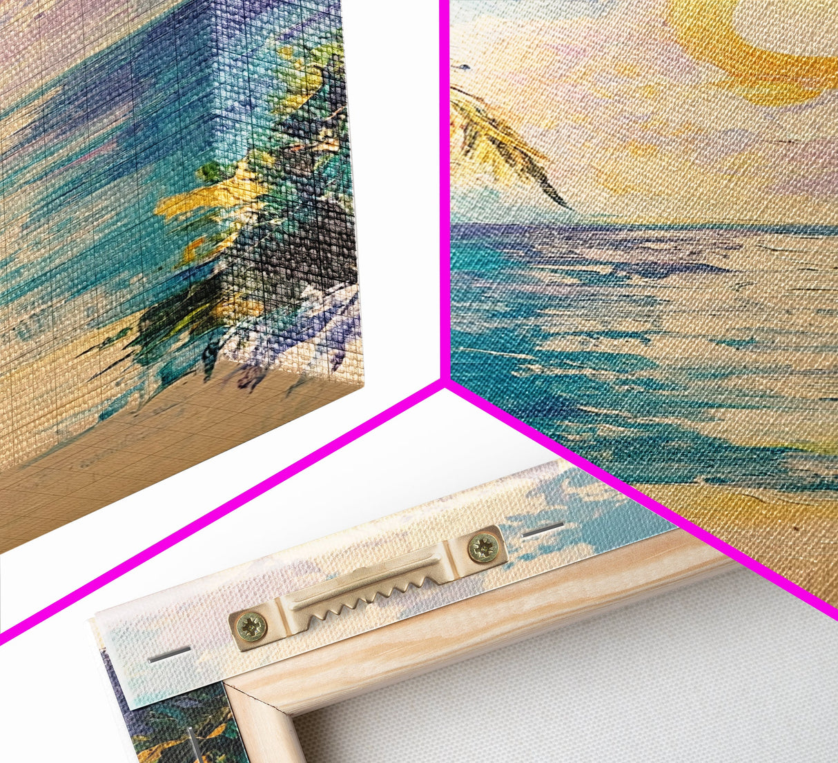 Tropical Beach Sunset, coastal cowgirl wall art, palm tree painting, beach scene, framed canvas print, bedroom art, nautical painting