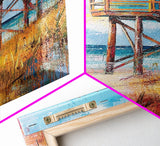 Lifeguard, Beach, Surf, Framed Canvas Print, coastal painting, beach house art, coastal cowgirl wall art, surf wall art, nautical painting