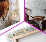 Longhorn, Rustic, Western, Framed Canvas Print, bull and bear art, rustic wall art, farmhouse art, moody art, vintage horse art