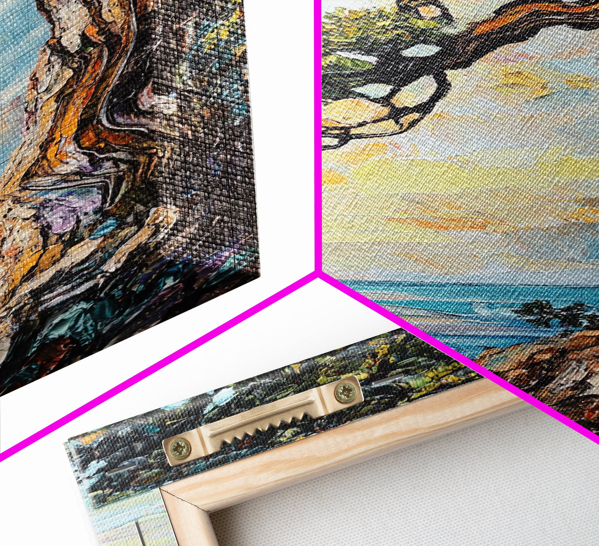 Joshua Tree Art, Coastal Landscape Art, Framed Canvas Print, Oak Tree Art, Rustic Art, Living Room Art, Boho Art, Moody Art