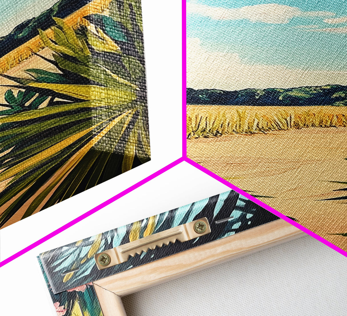 Tropical Landscape, palm tree painting, botanical prints, coastal landscape art, Canvas Print, living room art, wabi sabi wall art