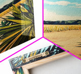 Tropical Landscape, palm tree painting, botanical prints, coastal landscape art, Canvas Print, living room art, wabi sabi wall art