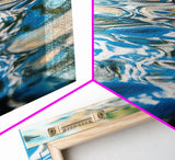 Water Reflection, abstract art, teal wall art, coastal decor, wabi sabi art, minimalist art, framed canvas print, wall decor