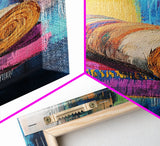 Abstract Roll, Wabi Sabi Art, Modern Abstract Art, Geometric Wall Art, Colorful Art, Minimalist Art, Canvas Print, Gift Idea