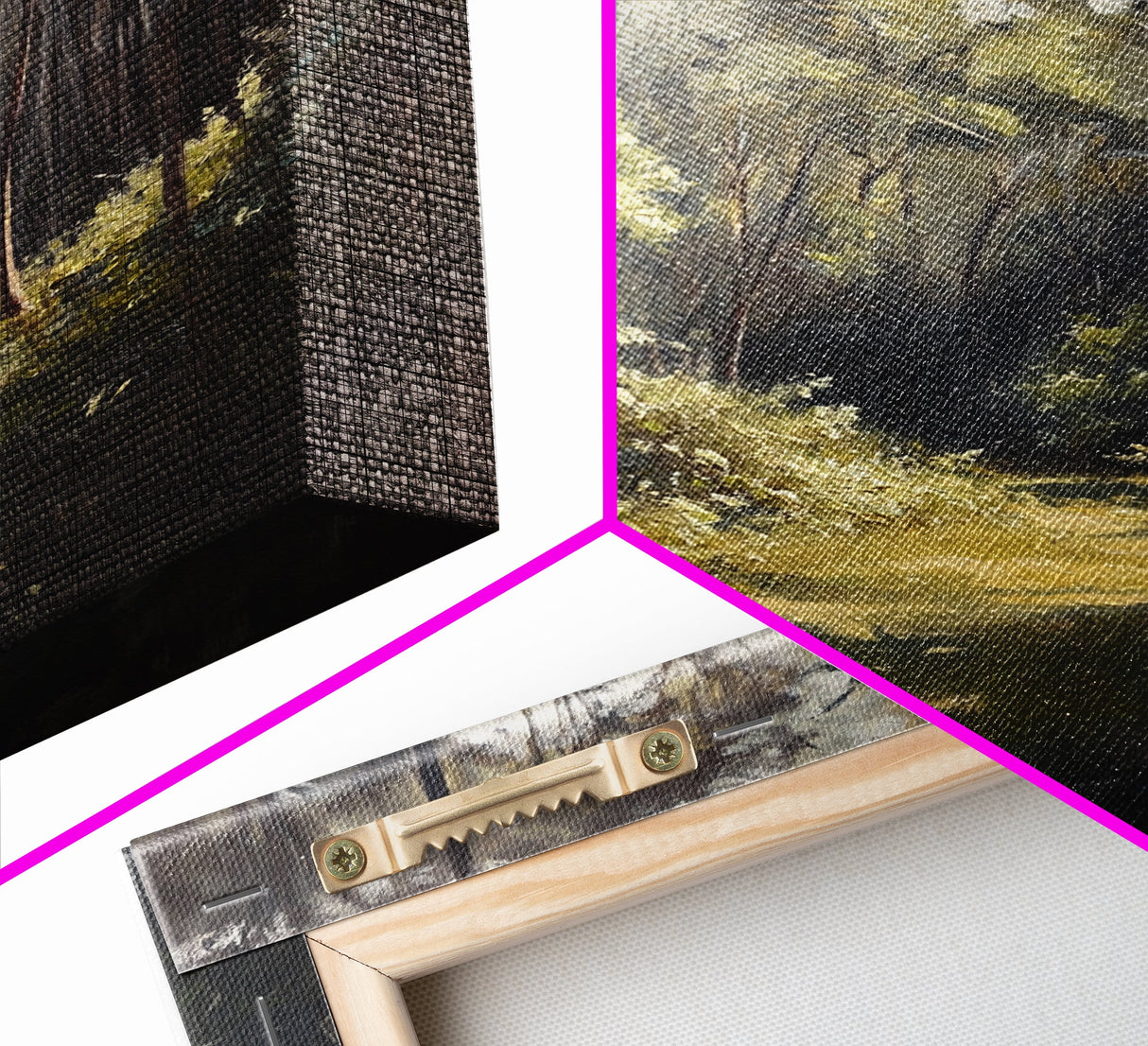 Tranquil Forest Path Framed Canvas Print Nature Wall Art, Rustic Woodland Decor, Cabin Aesthetic, Living Room Art, Autumn Home Style