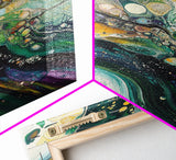 Abstract Swirling Colors Canvas Print Modern Fluid Art, Boho Home Decor, Living Room Accent, Unique Gift, Office Wall Art