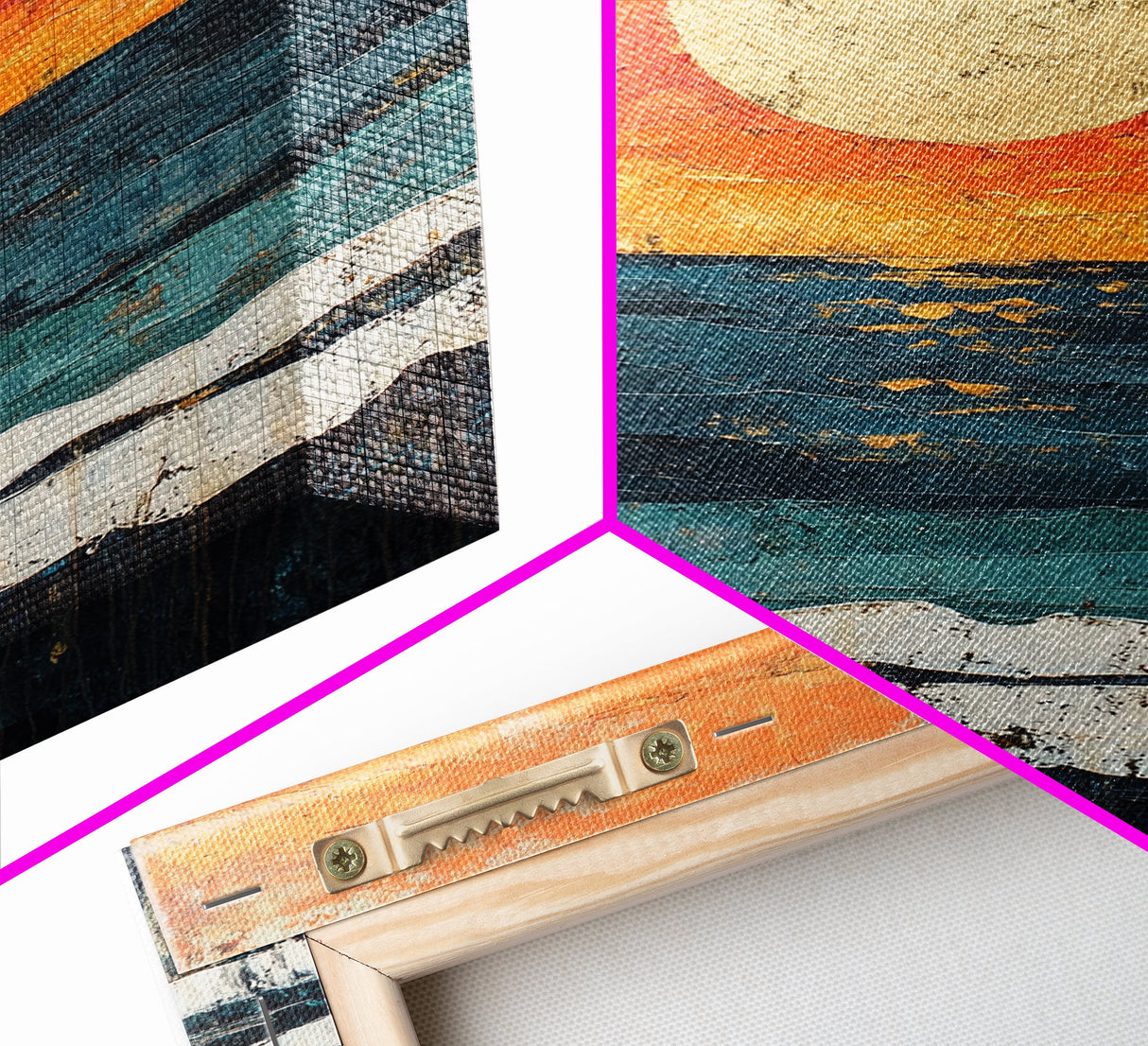 Vibrant Sunset Seascape Canvas Print, Beach House Art, Coastal Sunset Painting, Ocean View Wall Art, Nautical Home Decor, Serene Landscape