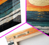 Vibrant Sunset Seascape Canvas Print, Beach House Art, Coastal Sunset Painting, Ocean View Wall Art, Nautical Home Decor, Serene Landscape