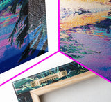 Tropical Reflections Framed Canvas Print Jungle River Wall Art, Boho Nature Decor, Vibrant Exotic Landscape, Relaxing Living Room Art