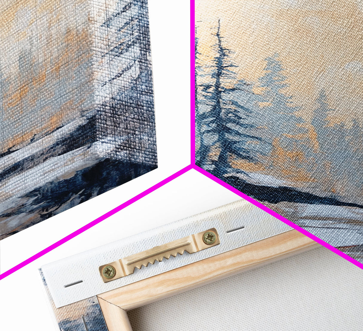 Misty Forest Framed Canvas Print Winter Landscape Wall Art, Nordic Minimalist Decor, Moody Nature Painting, Serene Living Room Artwork