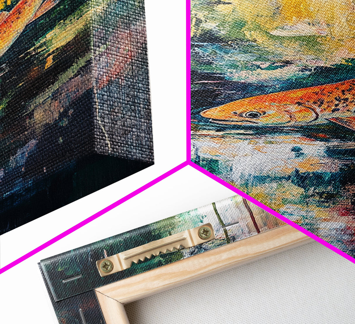 Abstract Koi Fish Painting Canvas Print Vibrant Water Art Modern Home Decor Zen Wall Art Office Nature Art Gift Meditation Artwork