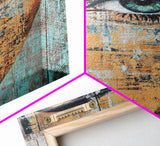 Blue Eye Portrait Canvas Print Realistic Face Painting Modern Wall Art Feminine Home Decor Urban Street Style Artwork Unique Gift