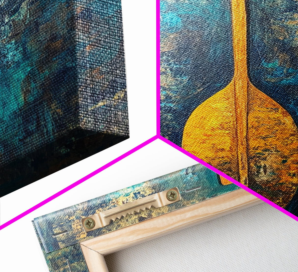 Wooden Paddle, Nautical Wall Art, Rustic Decor, Blue and Green Wall Art, Extra Wide Art, Living Room Art, Framed Canvas Print