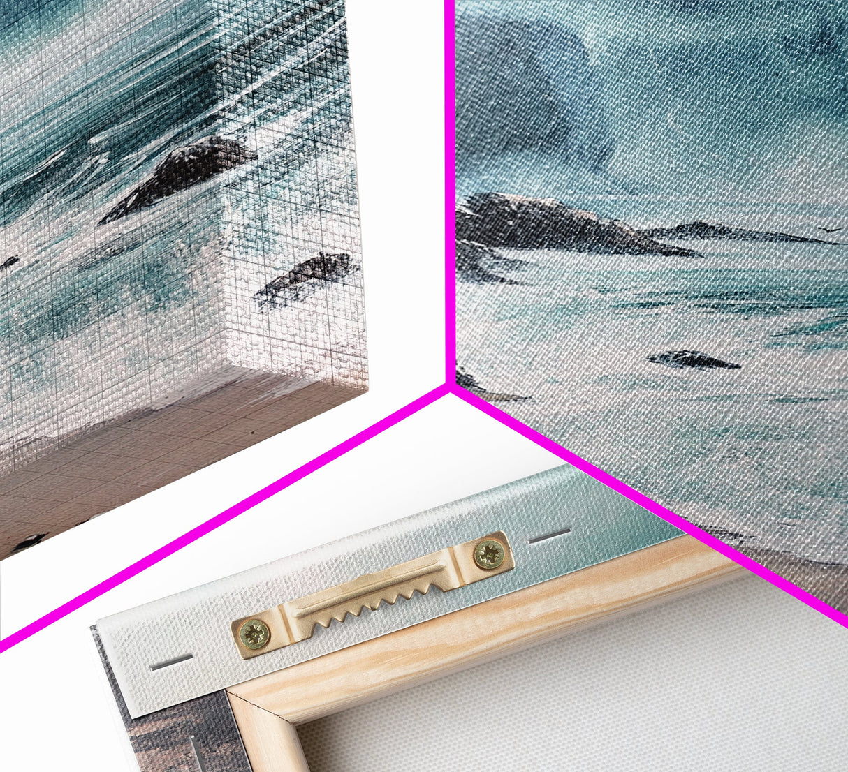 Stormy Coast, Dark Romance Painting, Moody Art, Seascape Painting, Ocean Landscape, Above Couch Art, Framed Canvas Print