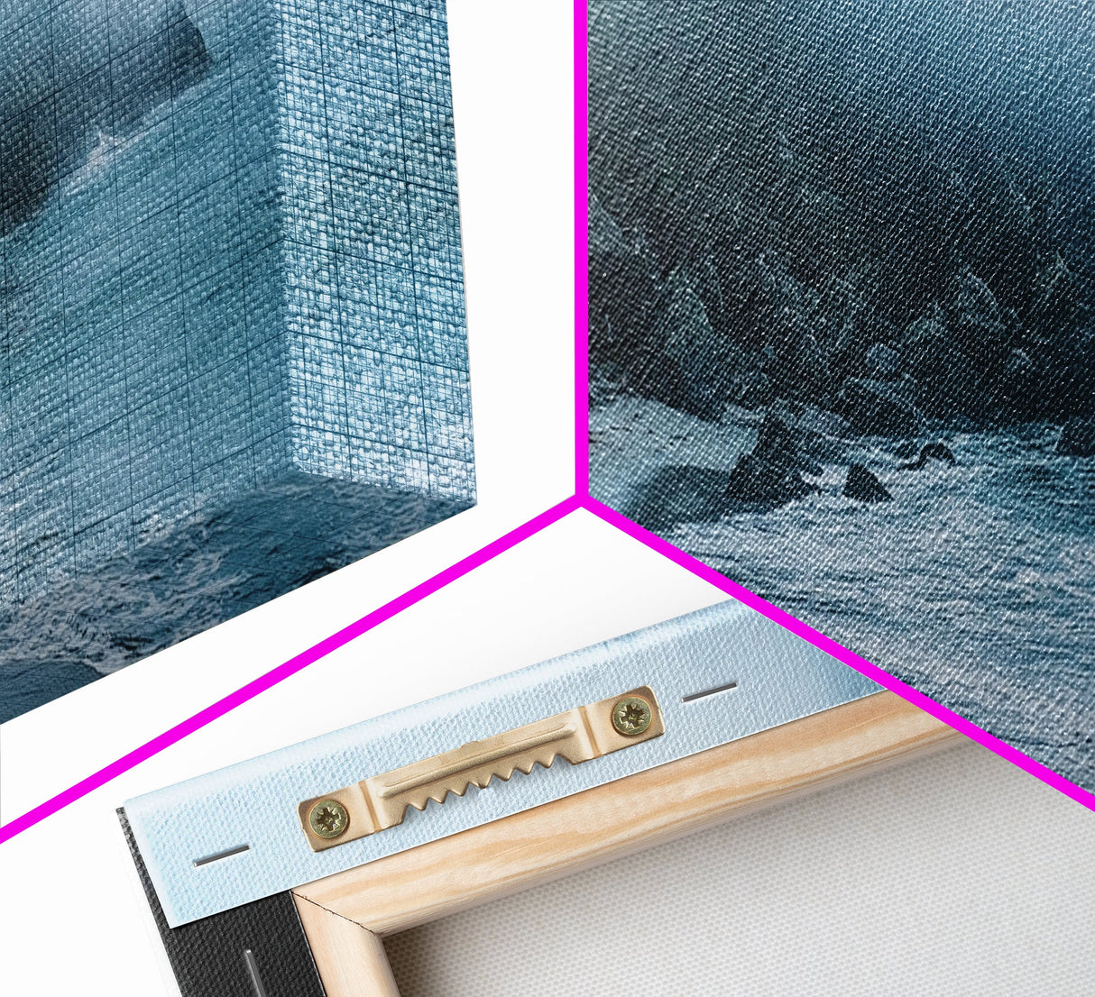 Foggy Beach Framed Canvas Print Moody Coastal Wall Art, Ocean Mist Seascape, Minimalist Nature Print, Tranquil Living Room Decor