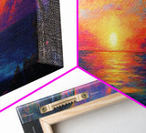 Tropical Sunset Paradise Framed Canvas Print Vibrant Beach Wall Art Palm Tree Coastal Decor Living Room Bedroom Gift Idea