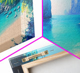 Hidden Beach Cove Canvas Print Tropical Landscape Wall Art Coastal Nature Decor Living Room Office Relaxing Ocean Gift