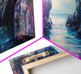 Enchanted Ocean Cave Canvas Print Mystical Coastal Wall Art Vibrant Seascape Home Decor Living Room Nature Lover Gift