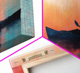 Kayak Sunset Wall Art, Lake House Decor, Nature Painting, Outdoor Adventure Art, Boho Home Decor, Living Room Wall Art