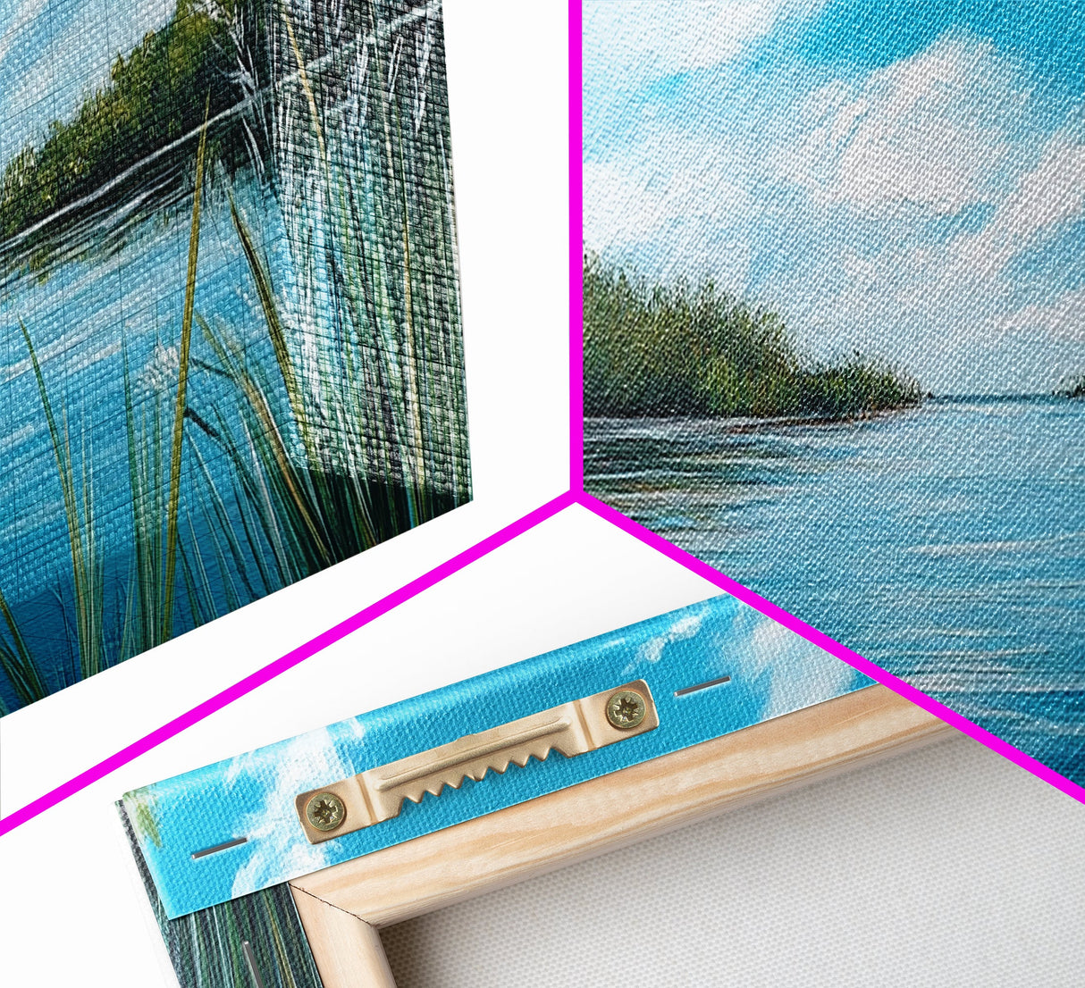 Tranquil River Landscape Art, Serene Water Painting, Nature Wall Decor, Blue Green Home Decor, Modern Office Wall Art