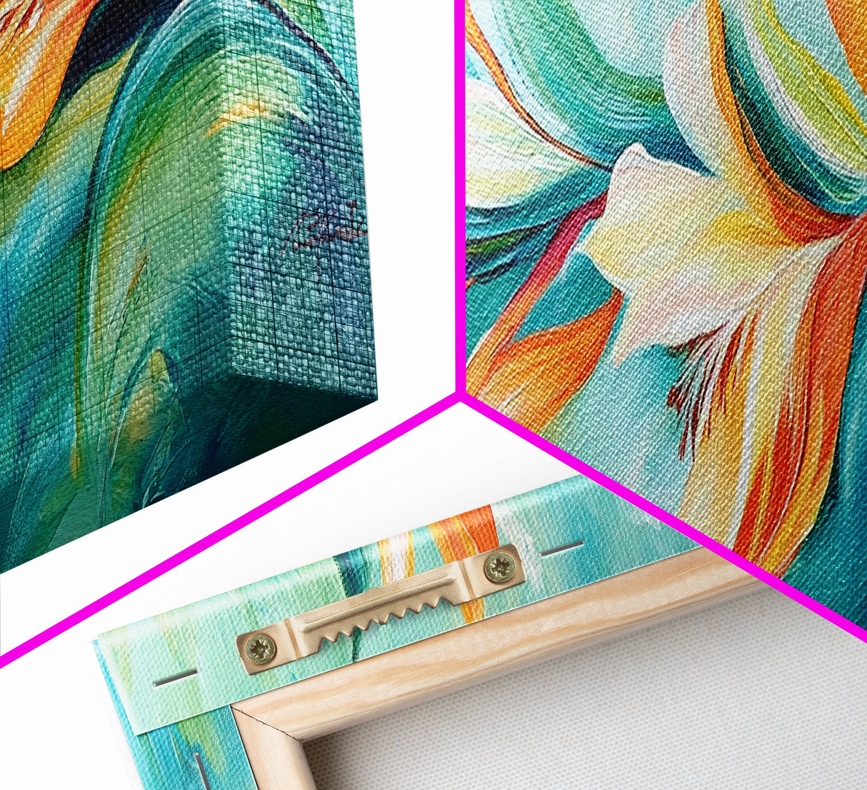 Tropical Floral Art, Vibrant Botanical Painting, Boho Nature Wall Decor, Bright Summer Home Decor, Bedroom or Living Room Art