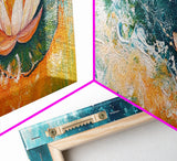 Abstract Water Lily Art, Dreamy Floral Painting, Tranquil Zen Home Decor, Serene Botanical Wall Art, Modern Living Room Artwork