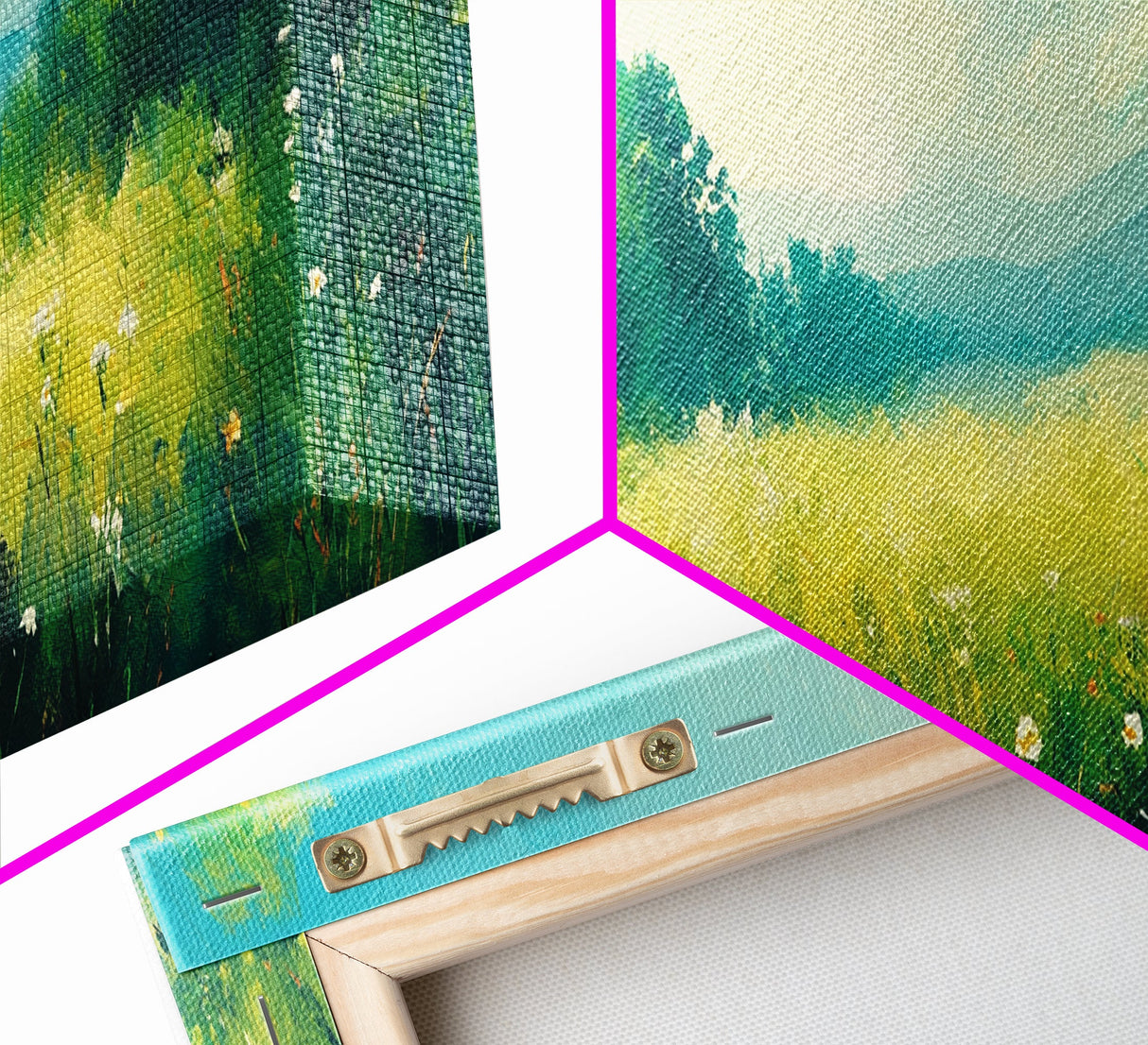 Serene Meadow Landscape Framed Canvas Print Nature Wall Art Impressionist Painting Summer Home Decor Bedroom or Office Wall Accent