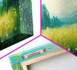 Serene Meadow Landscape Framed Canvas Print Nature Wall Art Impressionist Painting Summer Home Decor Bedroom or Office Wall Accent