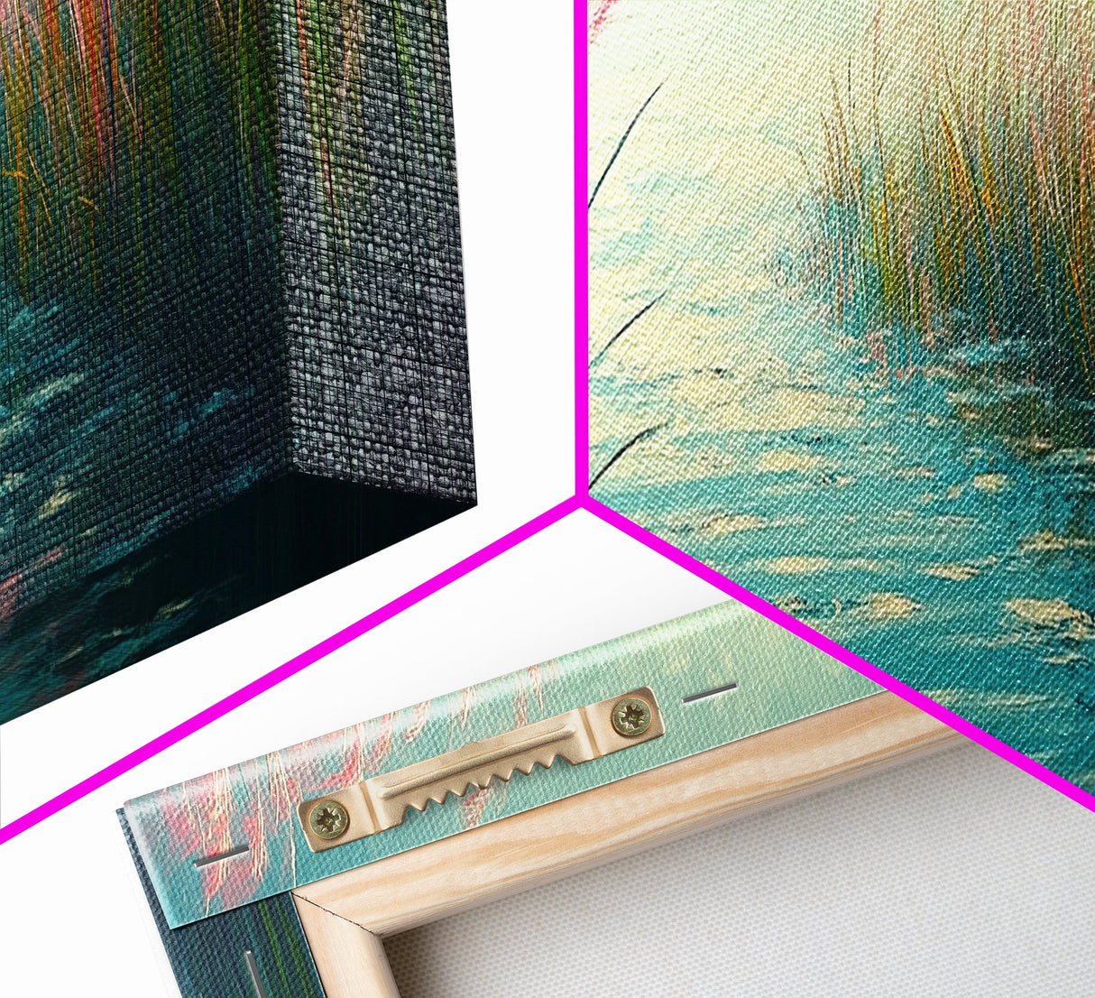Tranquil Marsh Art Canvas Print Coastal Landscape Wall Decor Nature Inspired Painting Pastel Home Accent Bedroom or Bathroom Wall Art